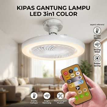 JOYINLED Kipas Angin Gantung Lampu LED 3in1 Color with Remote Control - JY217