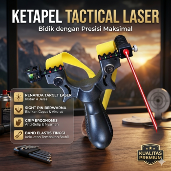 SYQT Big Power Ketapel Tactical Slingshot Laser Sight Rubber Band - SSGX