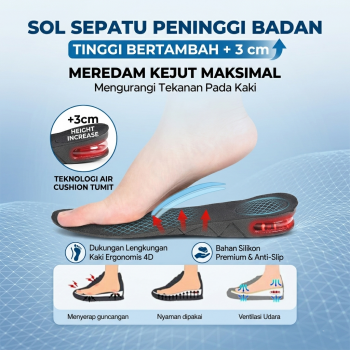 JOCESTYLE Sol Sepatu Peninggi Badan Height Increase 3 cm 1 Pair - JC3