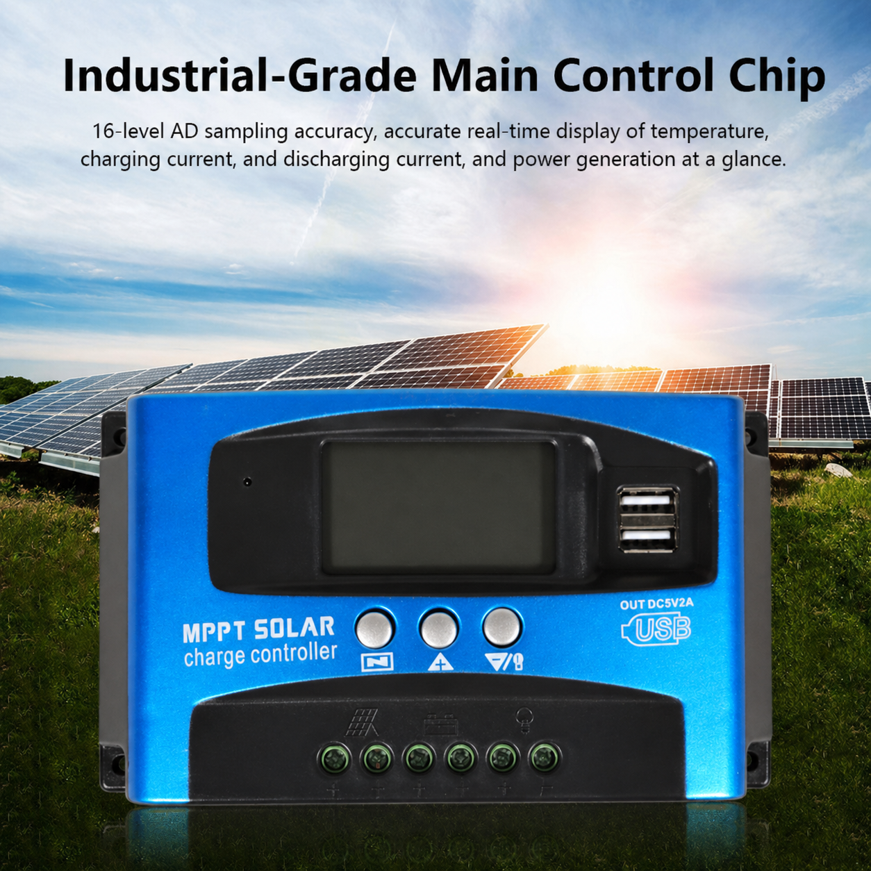 SolaBright MPPT Solar Charger Controller Regulator 2 USB LCD 12/24V 30A - MPS36 Gambar produk SolaBright MPPT Solar Charger Controller Regulator 2 USB LCD 12/24V 30A - MPS36 - Utama