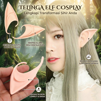 Gambar produk JOKEJOLLY Telinga Elf Palsu Cosplay Fake Angle Ear Silicone - JK-666