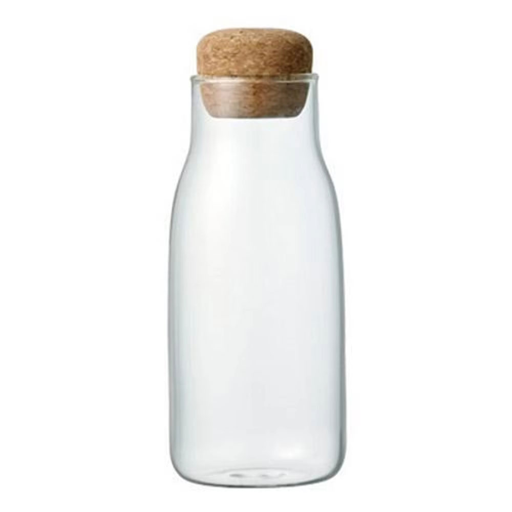 Gambar produk HUFFA Bottle Glass Cork Sealed Jar Storage Teh Kopi Jus Multifungsi 600ml - YS-8080