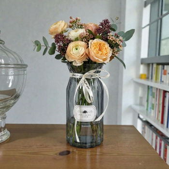 TaffHOME Vas Bunga Kaca Estetik Nordic Ribbon Flower Vase - BT-65