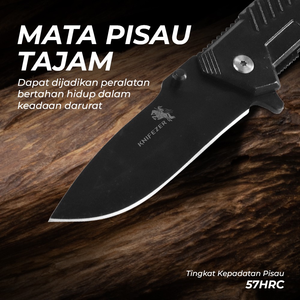 KNIFEZER Pisau Lipat Tactical Folding Knife Survival Camping EDC - SR-ZDD1 Gambar produk KNIFEZER Pisau Lipat Tactical Folding Knife Survival Camping EDC - SR-ZDD1