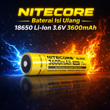 NITECORE Baterai Isi Ulang 18650 Li-Ion 3600 mAh 3.6V 1 PCS - NL1836