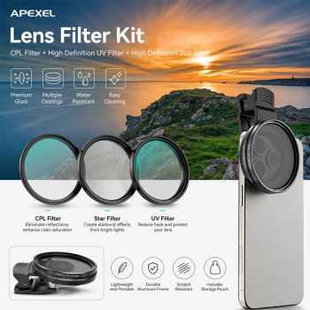 APEXEL Lensa Filter Kamera Smartphone Multi Coating 3in1 Clip 67mm - APL-67FL3S