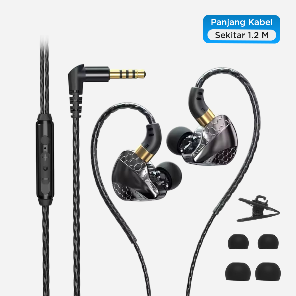 WKZ Earphone In-Ear Subwoofer Gaming Computer Sports with Microphone - S18 Gambar produk WKZ Earphone In-Ear Subwoofer Gaming Computer Sports with Microphone - S18 - 8