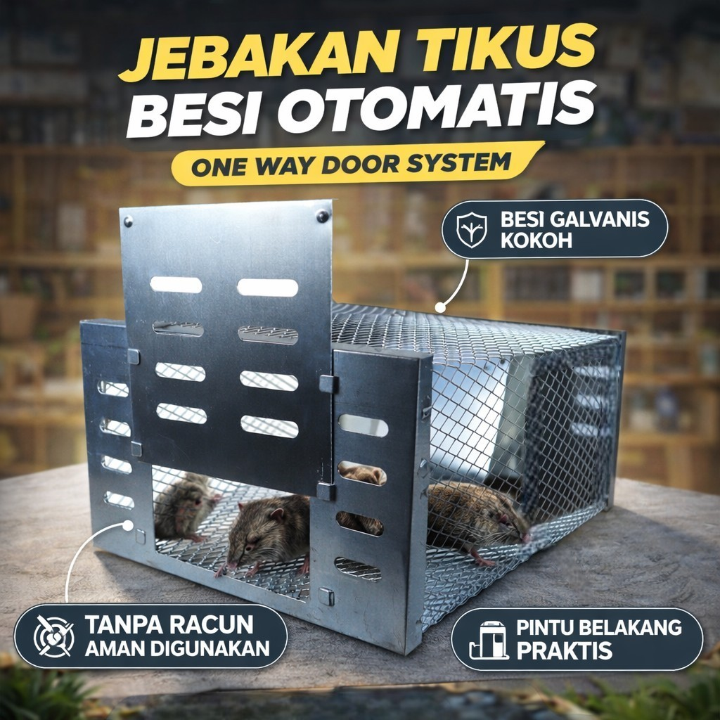 TaffHOME Jebakan Perangkap Tikus Besi Otomatis One Way Door Mouse Trap - BG-22 Gambar produk TaffHOME Jebakan Perangkap Tikus Besi Otomatis One Way Door Mouse Trap - BG-22