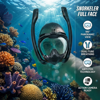 Gambar produk VELRAPCOR Snorkeler Kacamata Full Face Diving Snorkeling L/XL - K3