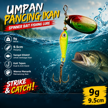 LUSHAZER Umpan Pancing Ikan Spinner Bait Fishing Lure 9g 9.5cm - LU79