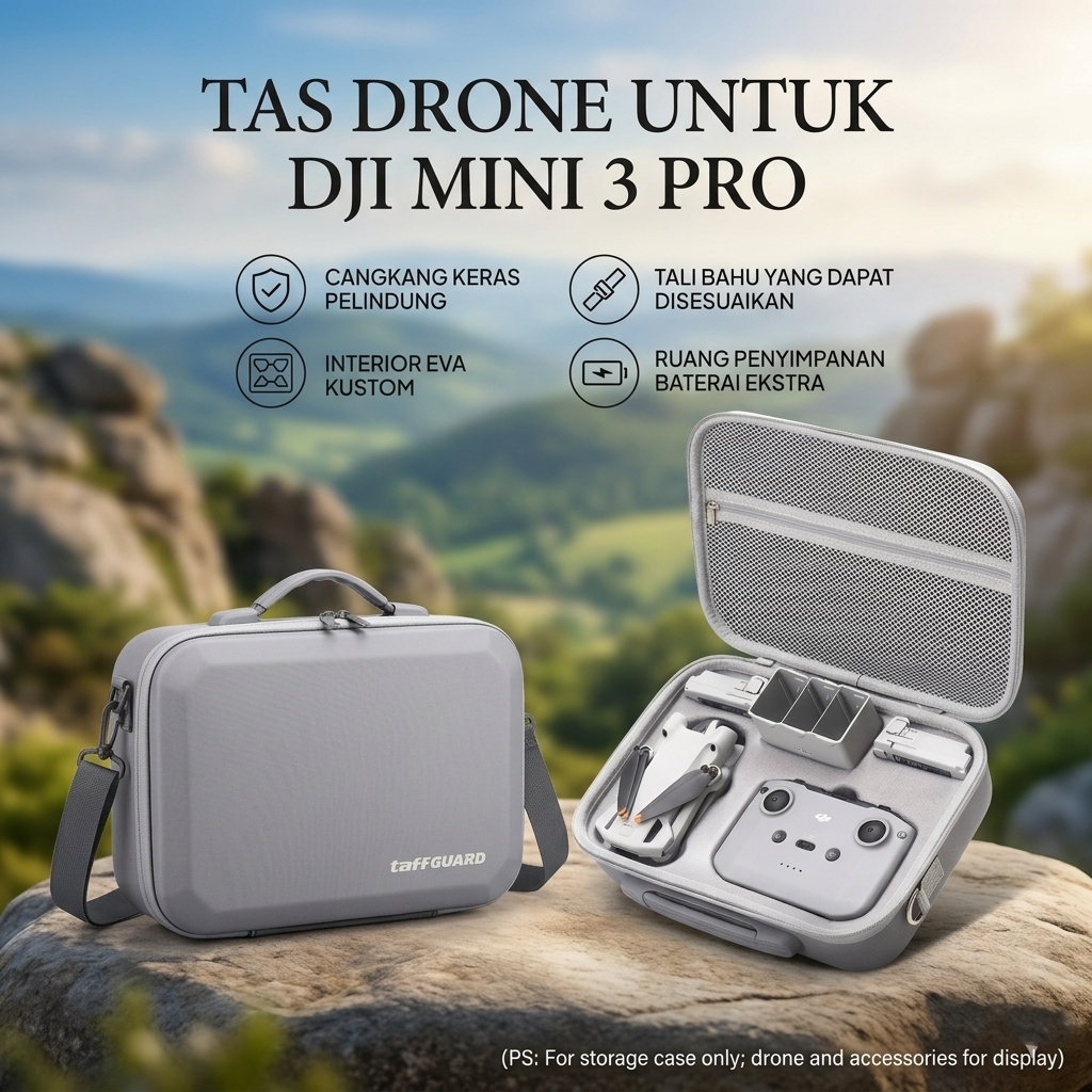 TaffGUARD Tas Drone Hard Shell Protective Storage Bag DJI Mini 3 Pro RC-N1 - XF3 Gambar produk TaffGUARD Tas Drone Hard Shell Protective Storage Bag DJI Mini 3 Pro RC-N1 - XF3 - Utama