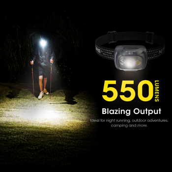 NITECORE Headlamp LED Senter Kepala Triple Output IP66 1800mAh 550lm - NU31