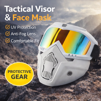 SYSTECH Kacamata Helm Motor Goggles Airsoft Mouthpiece UV400 Windproof - DH-161