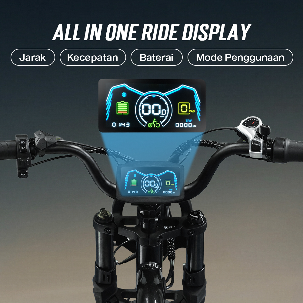 Gambar produk ClipClop Sepeda Listrik Fat Bike 20 Inch Brushless Motor 18.2Ah 750W - L2