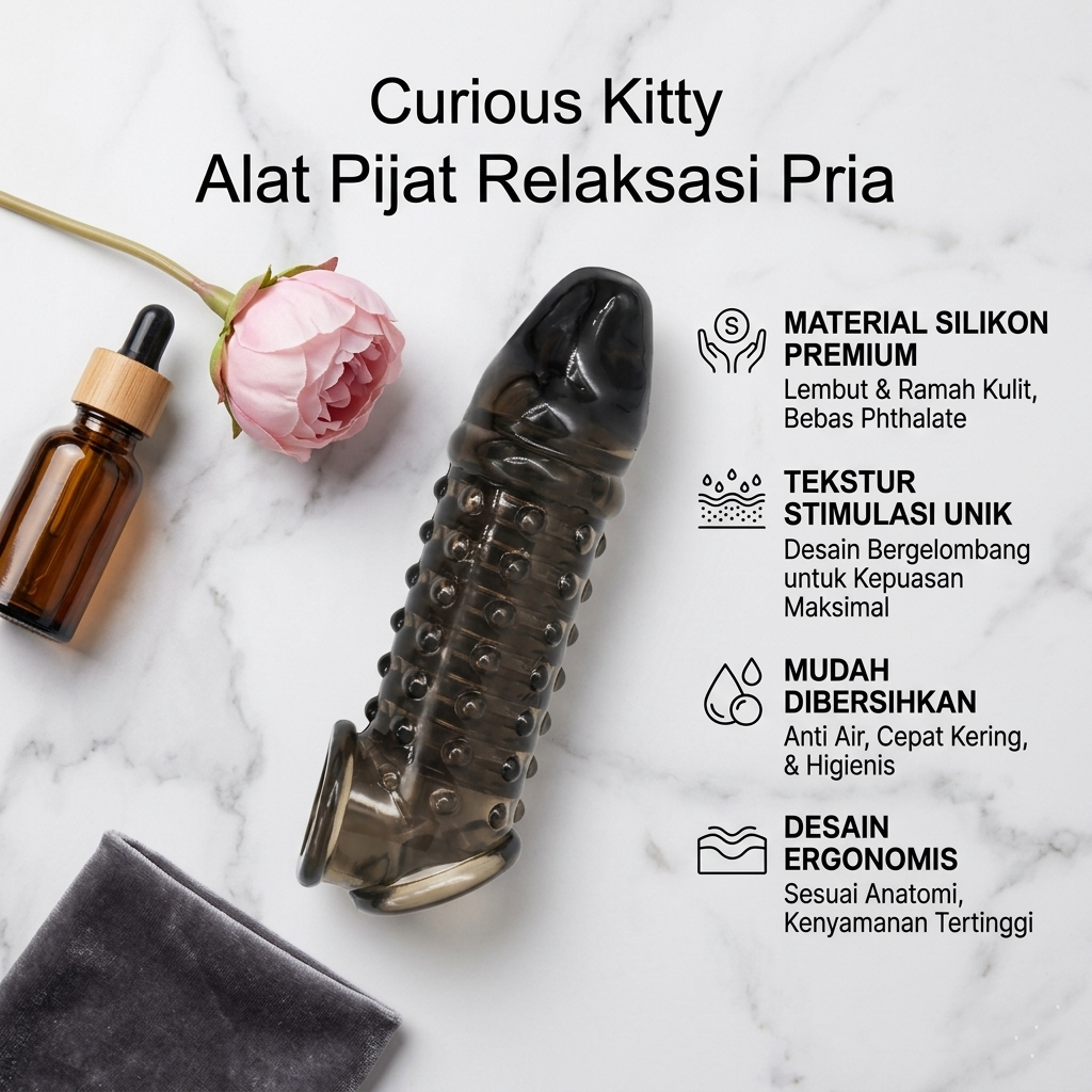 Curious Kitty Alat Pijat Relaksasi Pria Terapi Kesehatan Silikon - CK40 Gambar produk Curious Kitty Alat Pijat Relaksasi Pria Terapi Kesehatan Silikon - CK40 - Utama