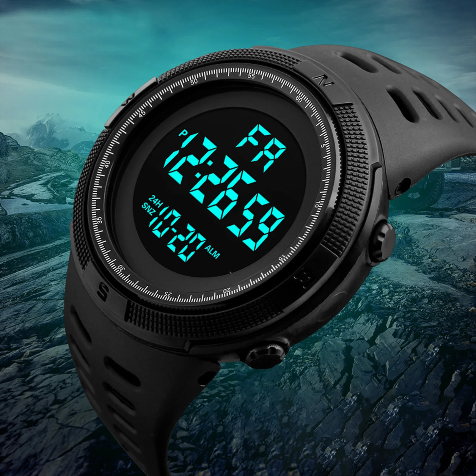 Piaoma Jam Tangan Digital Pria Sport Waterproof Pixerglass 50mm - 2380 Gambar produk Piaoma Jam Tangan Digital Pria Sport Waterproof Pixerglass 50mm - 2380
