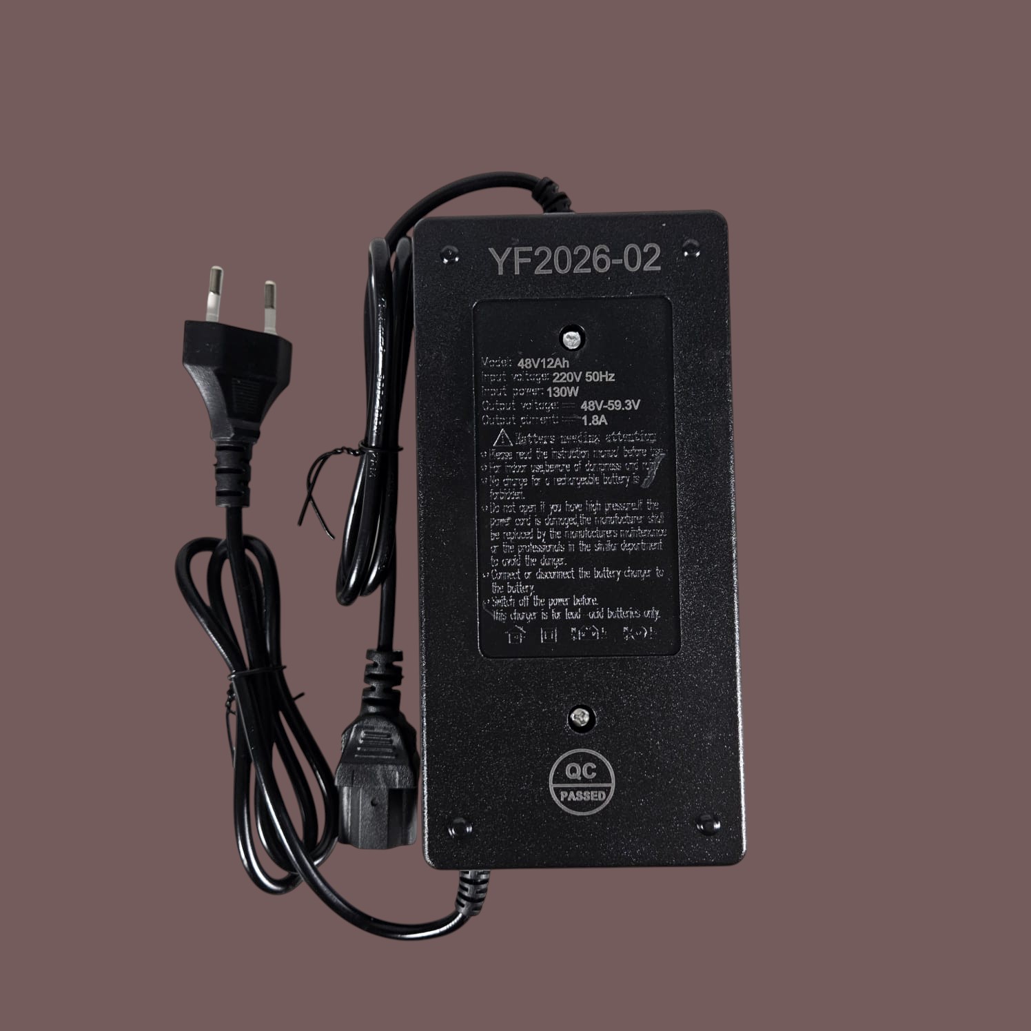 OTOHEROES Charger Aki Sepeda Listrik Battery Charger Portable 48V 12Ah - YF2026-02 Gambar produk OTOHEROES Charger Aki Sepeda Listrik Battery Charger Portable 48V 12Ah - YF2026-02