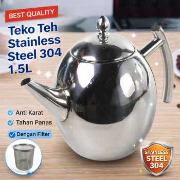 Kashi Teko Teh Stainless Steel 304 Saringan Water Kettle Teapot 1.5L - HS4050