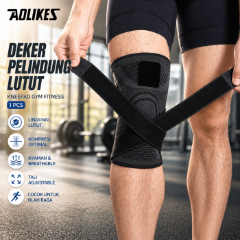 Gambar produk AOLIKES Deker Pelindung Lutut Kneepad Gym Fitness 1 PCS L - A-7720