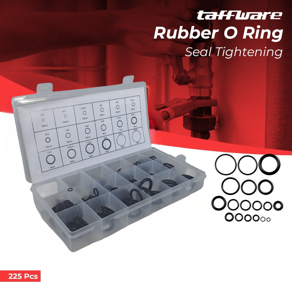 Taffware Karet Rubber O-Ring Seal Tightening Repair Kit 225 PCS - E436 Gambar produk Taffware Karet Rubber O-Ring Seal Tightening Repair Kit 225 PCS - E436 - Utama