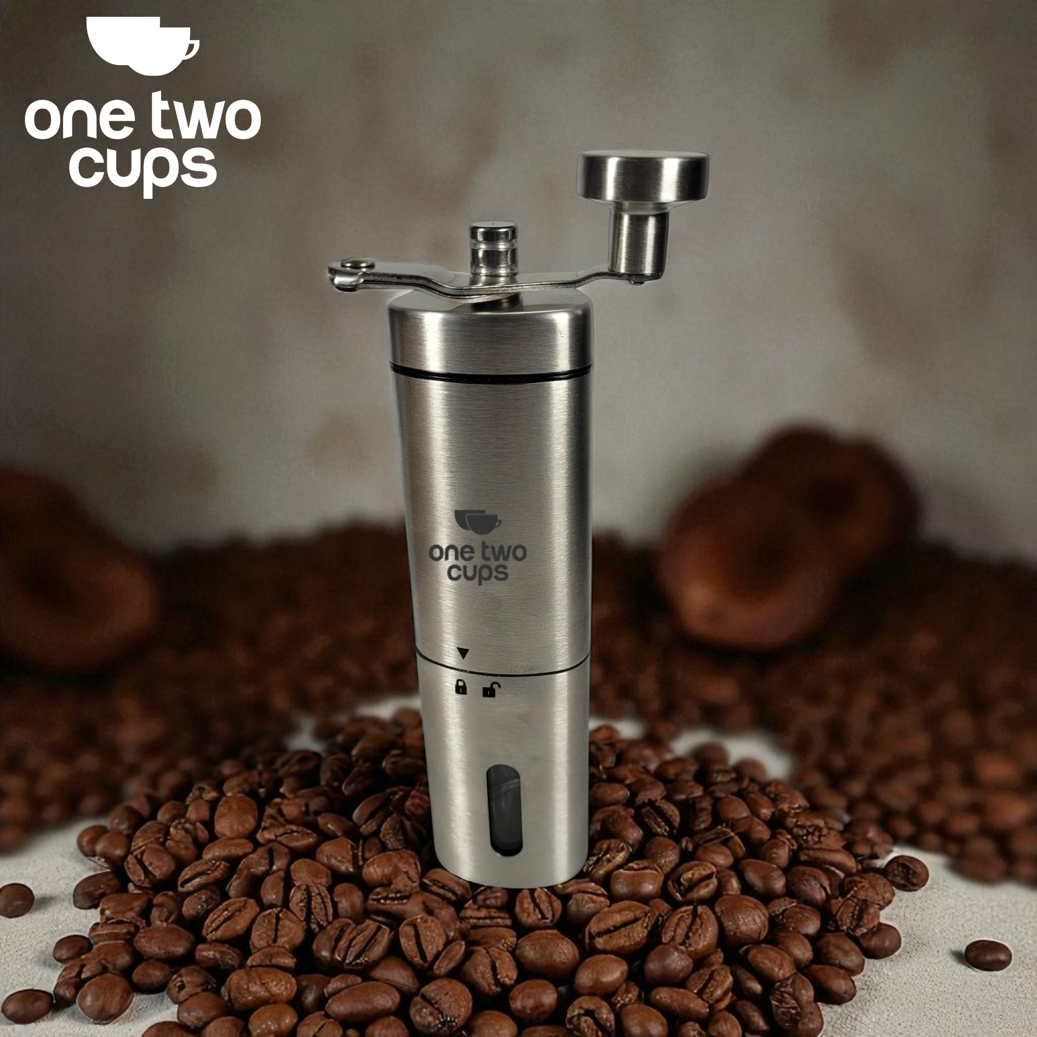 One Two Cups Alat Penggiling Kopi Manual Coffee Grinder Adjustable - EC03 Gambar produk One Two Cups Alat Penggiling Kopi Manual Coffee Grinder Adjustable - EC03 - 1