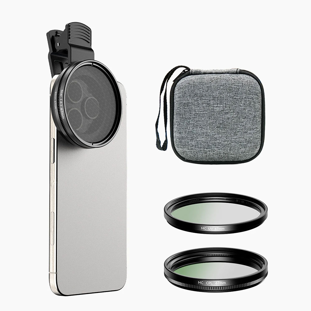Gambar produk APEXEL Lensa Filter Kamera Smartphone Multi Coating 3in1 Clip 67mm - APL-67FL3S