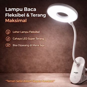 TaffLED Lampu Meja Belajar Jepit LED Night Light Cool White 1200mAh - 8102E