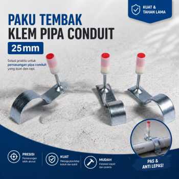 Taffware Paku Tembak Beton Ramset Klem Pipa Conduit Pipe Pin Fastener - YQ-200