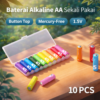 Gambar produk Baterai Alkaline AA Sekali Pakai Button Top Mercury-Free 1.5V 10 PCS - Zi5