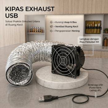 Taffware Kipas Exhaust Fan Smoke Absorber USB Power with 1M Pipe - CX8025B5H