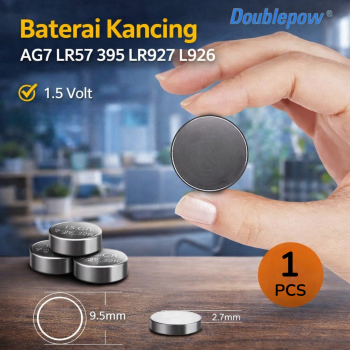 Doublepow Baterai Kancing AG7 LR57 395 LR927 L926 1.5V Alkaline 1 PCS