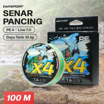 TaffSPORT Senar Pancing PE 4 Braided Strand Fishing Line 100M - X4