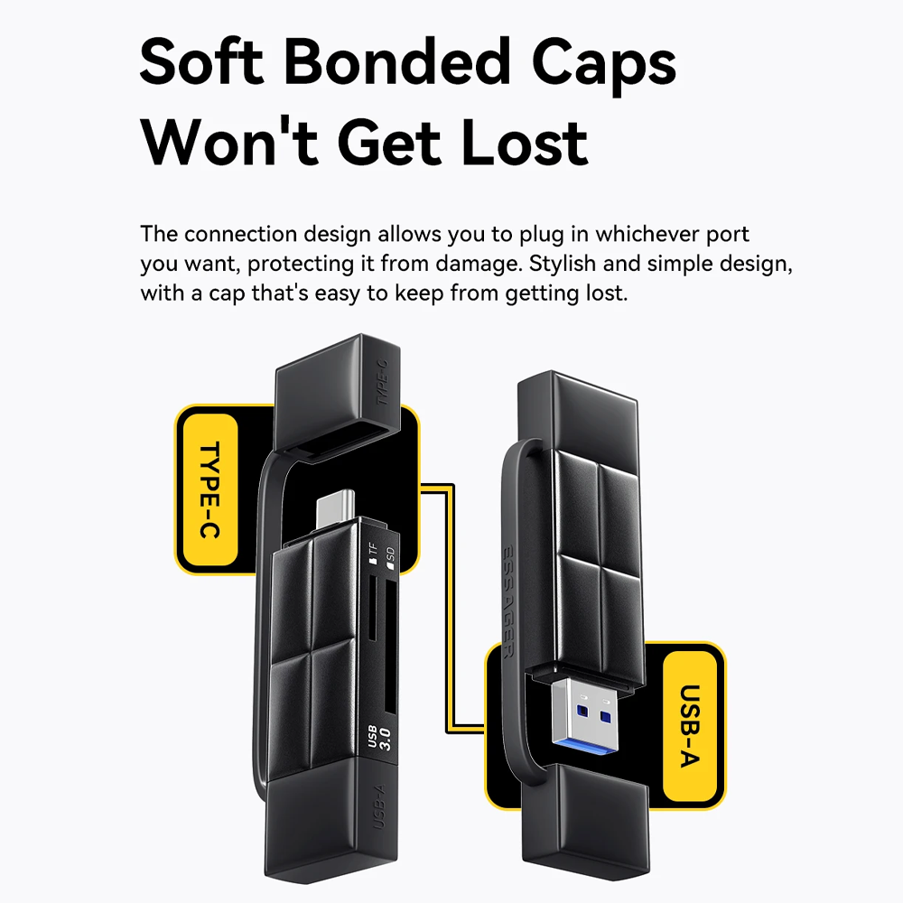 Gambar produk ESSAGER Card Reader 2in1 USB A Type C OTG USB 3.0 SD TF Card - ES-DK01