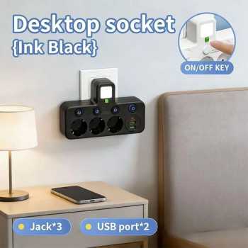 Taffware Stop Kontak LED Light USB Type C EU Plug 8A 250V 2200W - EU-8630UL