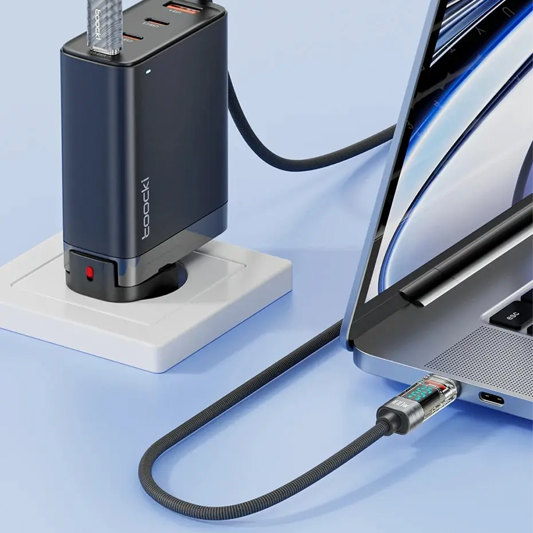 Gambar produk Toocki Kabel Data Type C to Type C Fast Charging LED Display 100W 1M - TXCTT1-ZX0G