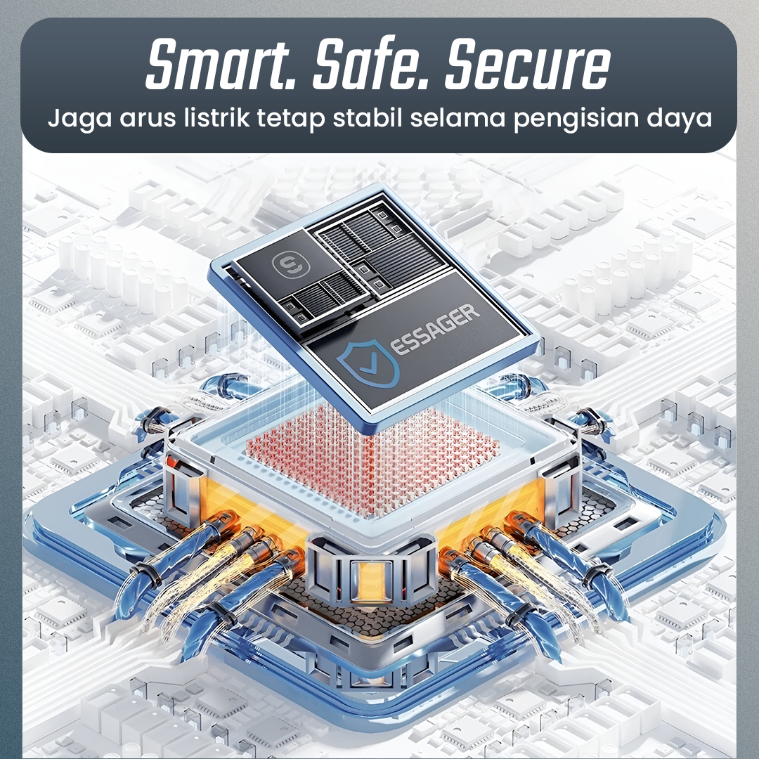 Gambar produk ESSAGER Kabel Data USB Type C Fast Charging LED Display 7A 100W 1M - ES-X76