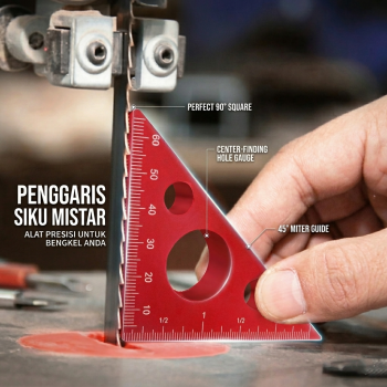 KETIPED Penggaris Siku Mistar Thickened Triangle Ruler Aluminium Alloy - INU31