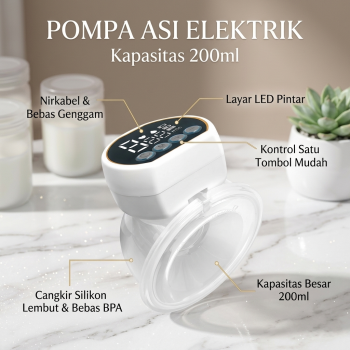Monwell Pompa ASI Bayi Elektrik Wearable Breast Milk Pump 200ml - NYK02