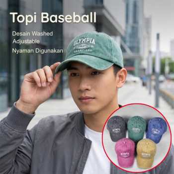 MUJE Topi Baseball Cap Bordir Olympia Athletic Champion Washed Style - F210