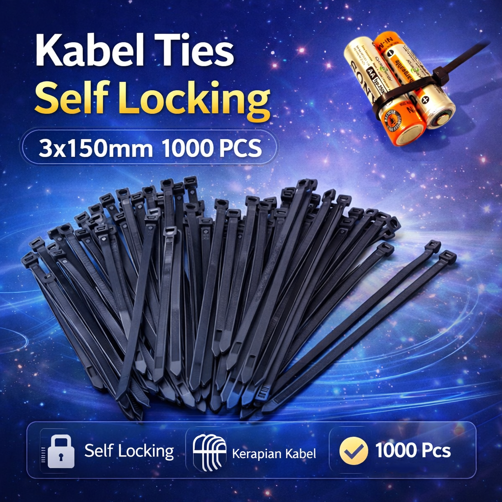 Taffware Kabel Ties Self Locking Wire Zip 3x150mm 1000 PCS - V94 Gambar produk Taffware Kabel Ties Self Locking Wire Zip 3x150mm 1000 PCS - V94