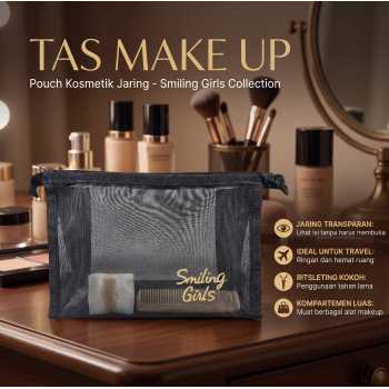 Gambar produk Smiling Girl Tas Make Up Kosmetik Transparent Mesh Briefcase Bag - SMG4