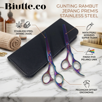 Gambar produk Biutte.co Gunting Rambut Lurus Electroplating Stainless Steel 4Cr13 - M132