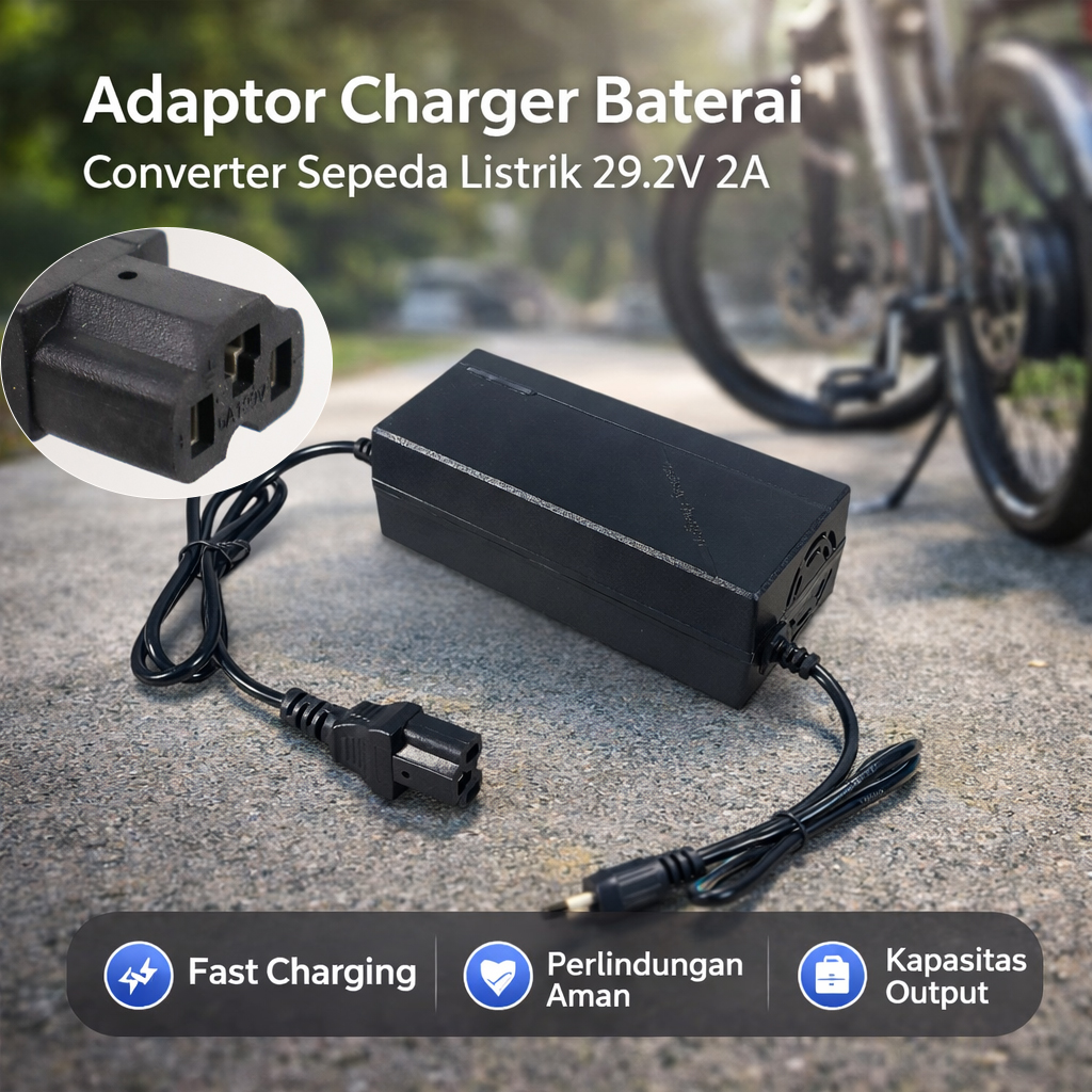 Gambar produk Deek-Robot Adaptor Charger Baterai Converter Sepeda Listrik 29.2V 2A - TC-001 - Utama