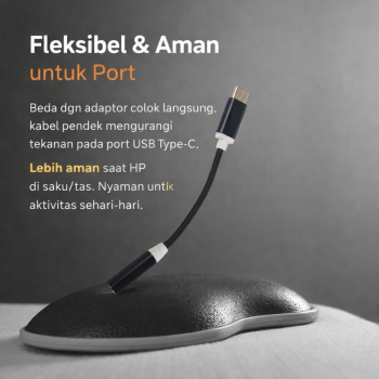 Gambar produk Kabel Adaptor USB Type C ke 3.5mm AUX Audio Port Braided - PJ1645-01