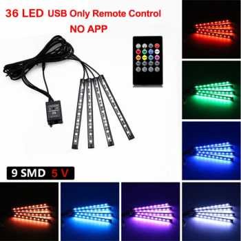 ANMINGPU Lampu LED Strip DIY RGB Car Foot Light 36 LED USB Plug - AP-2