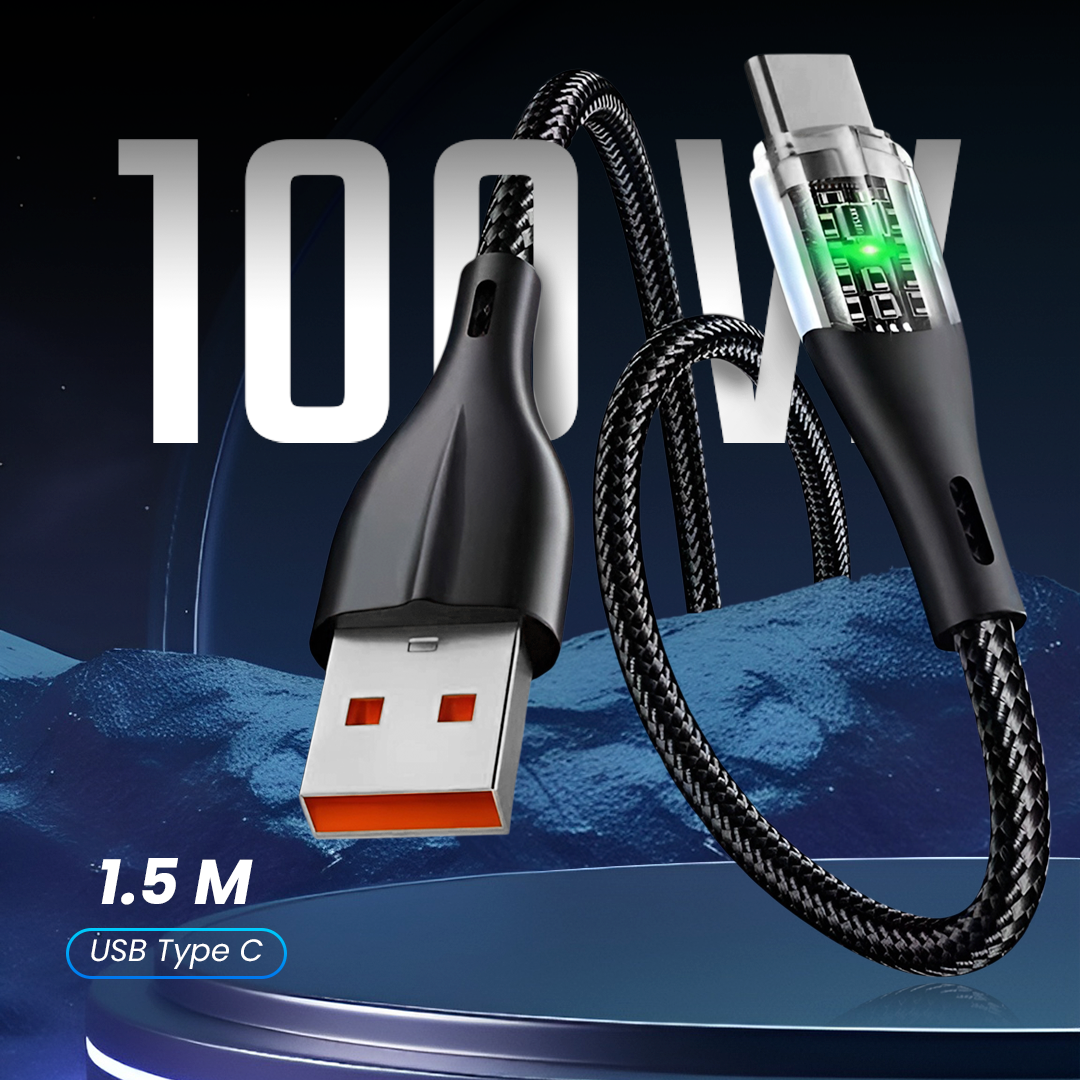 Gambar produk USJ Kabel Charger USB Type C Fast Charging Braided 100W 1.5M - 574