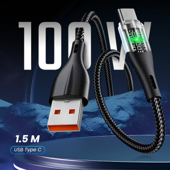 USJ Kabel Charger USB Type C Fast Charging Braided 100W 1.5M - 574