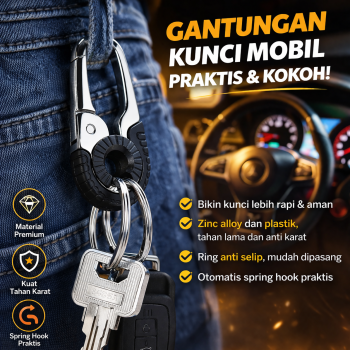 Dalaful Gantungan Kunci Mobil Double Ring Zinc Alloy Keychain - 9008L