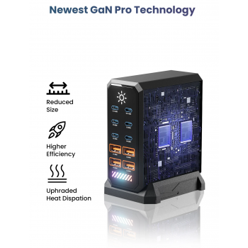 Gambar produk Taffware Charger Station Fast Charge Touch USB Type C GaN 10Port 660W - HW18