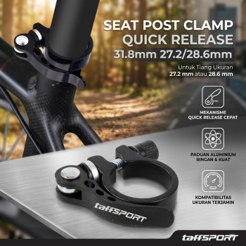 TaffSPORT Seat Post Clamp Sepeda Quick Release 31.8mm for 27.2/28.6mm - S2